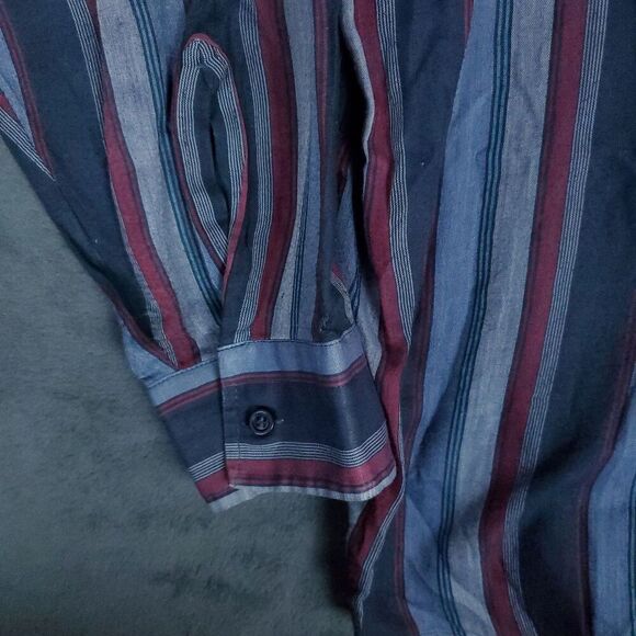 Vintage Dee Cee Vertical Stripe Western Long Sleeve Women's Size 2X Made In USA - Picture 5 of 13